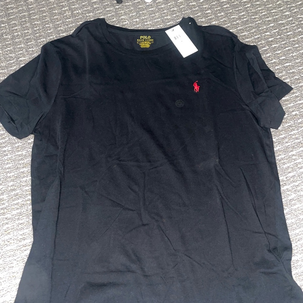 Polo by Ralph Lauren Black Tee with Red Emblem